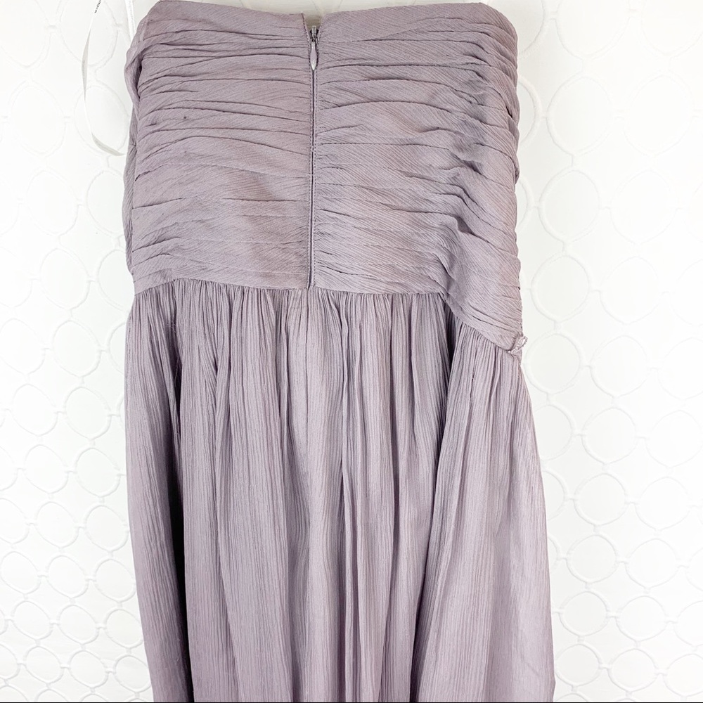 Donna Morgan Silk Ruffle Tiered Strapless Cocktail Dress 6 - Picture 7 of 8